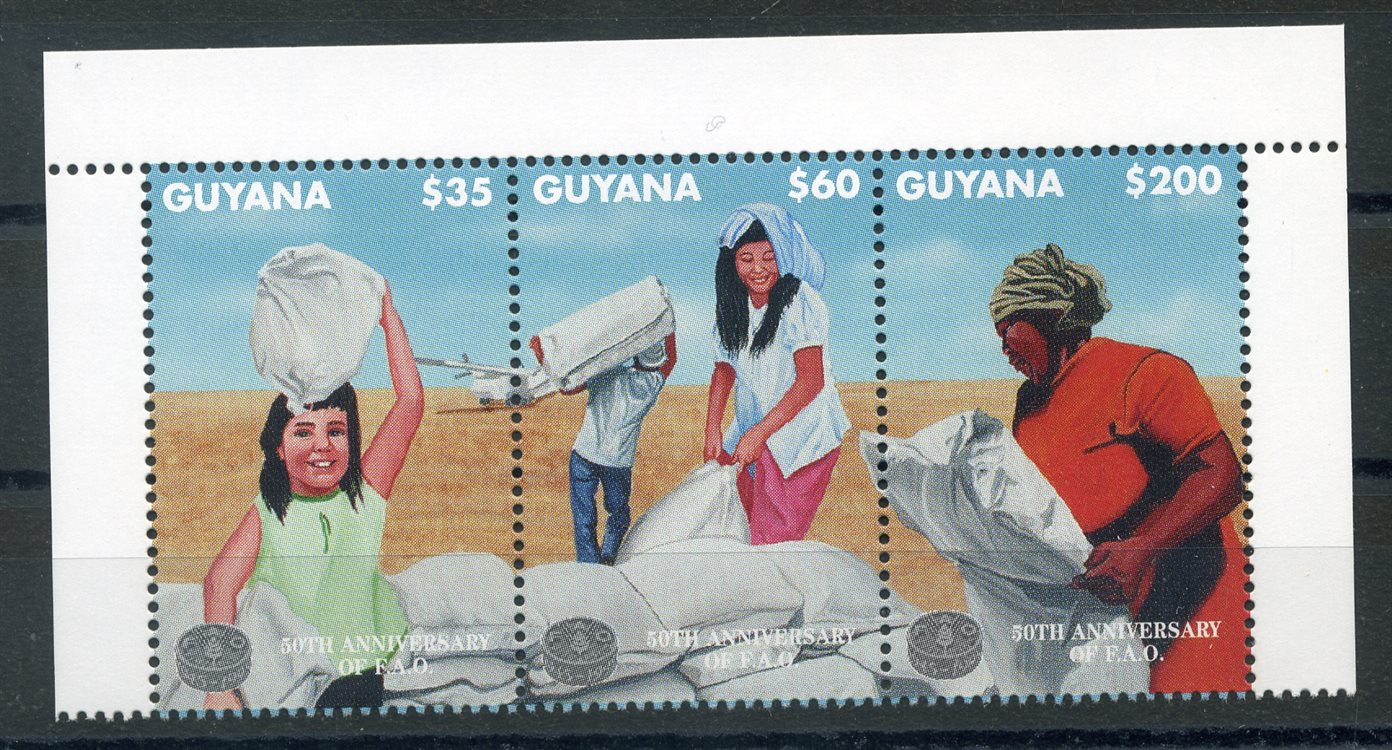 467324) Guyana Dreierstreifen Nr. 5191-5193 ** FAO Lebensmittel 467324) Guyana Dreierstreifen Nr. 5191-5193 ** FAO Lebensmittel